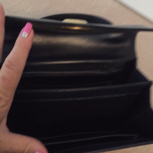 Vintage 100 percent all dark blue leather bag - Picture 6 of 6